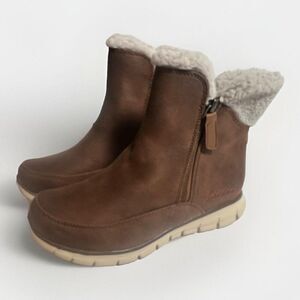 Skechers Synergy Womens 7 Winter Boots Booties Zipper Snow Ankle Lined Shoe New